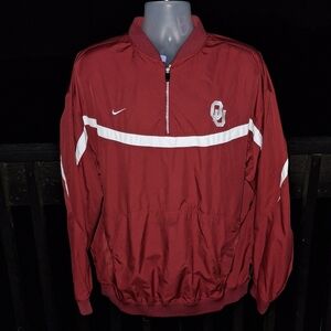 Vintage NIKE Team Oklahoma Sooners Quarter Zip Pullover Windbreaker Size XL